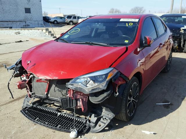 2T1BURHE6FC230853 - 2015 TOYOTA COROLLA LE RED photo 2