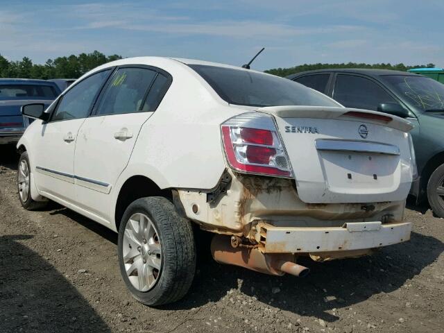 3N1AB6AP7CL772342 - 2012 NISSAN SENTRA 2.0 WHITE photo 3