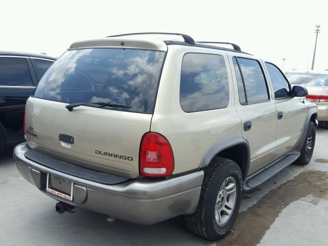 1B4HR38N42F213525 - 2002 DODGE DURANGO SP GOLD photo 4