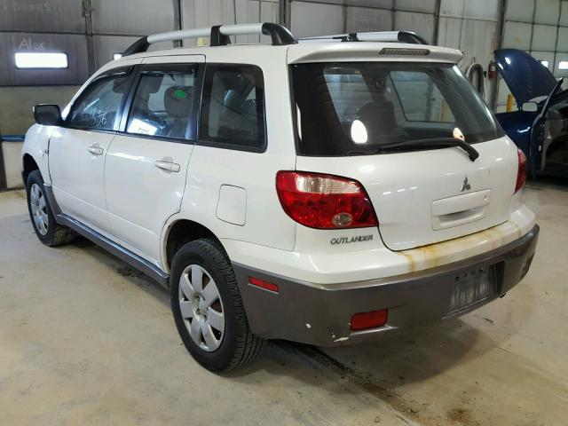 JA4LX31F16U004194 - 2006 MITSUBISHI OUTLANDER WHITE photo 3