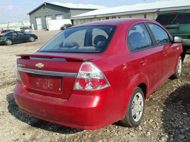 KL1TD56668B022697 - 2008 CHEVROLET AVEO BASE Կարմիր լուսանկար 4