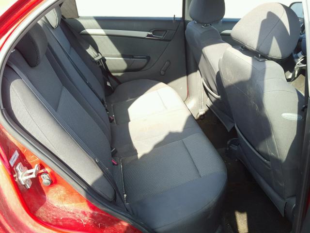 KL1TD56668B022697 - 2008 CHEVROLET AVEO BASE Կարմիր լուսանկար 6