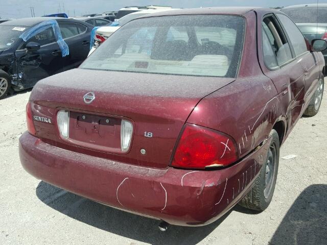 3N1CB51D84L861640 - 2004 NISSAN SENTRA 1.8 MAROON photo 4