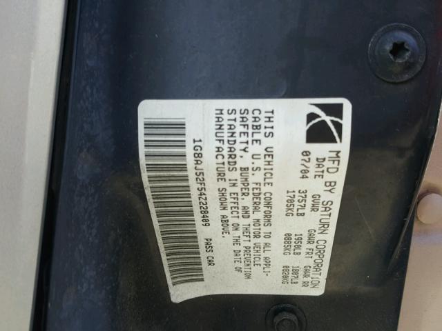 1G8AJ52F54Z228409 - 2004 SATURN ION LEVEL GOLD photo 10