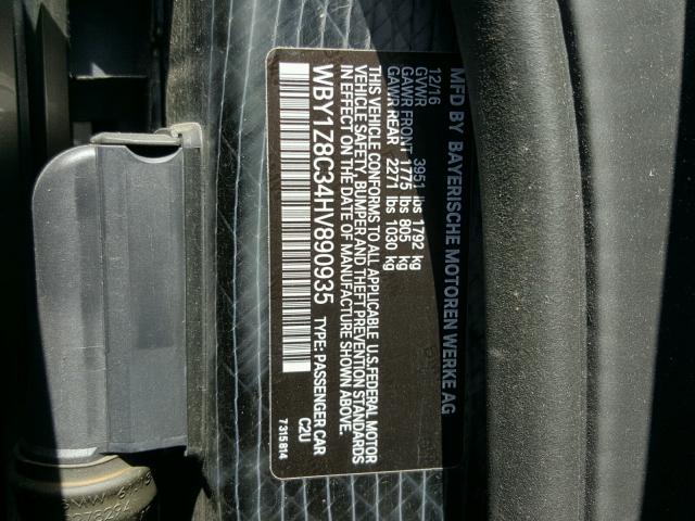 WBY1Z8C34HV890935 - 2017 BMW I3 REX SILVER photo 10