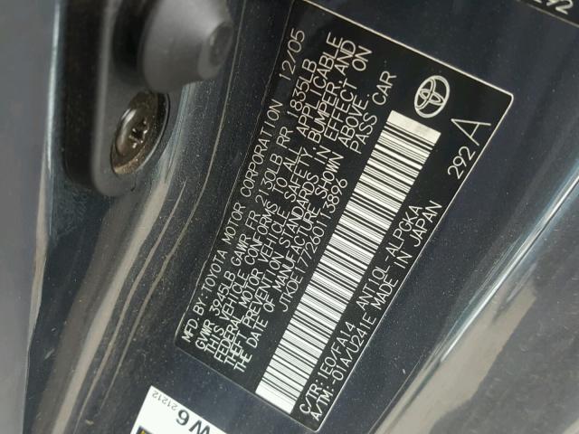 JTKDE177260113896 - 2006 TOYOTA SCION TC 灰色 照片 10