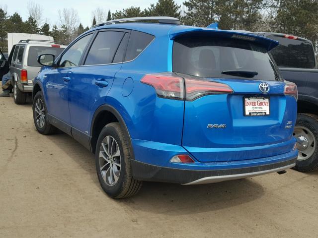 JTMRJREV9JD204822 - 2018 TOYOTA RAV4 HV LE BLUE photo 3