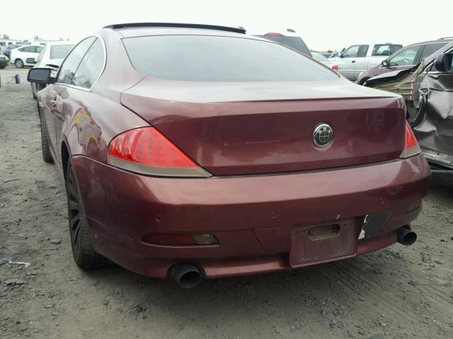 WBAEH73454B189015 - 2004 BMW 645 CI AUT BURGUNDY photo 3