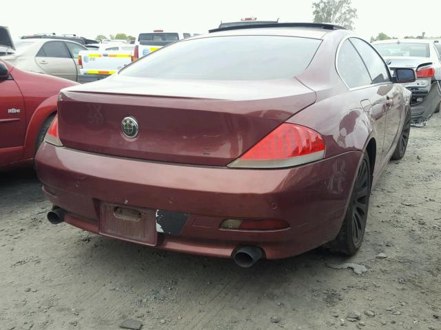 WBAEH73454B189015 - 2004 BMW 645 CI AUT BURGUNDY photo 4