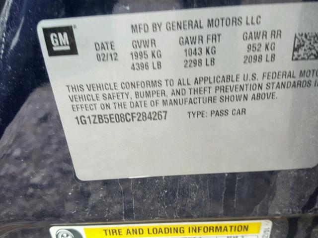 1G1ZB5E08CF284267 - 2012 CHEVROLET MALIBU LS 蓝色 照片 10