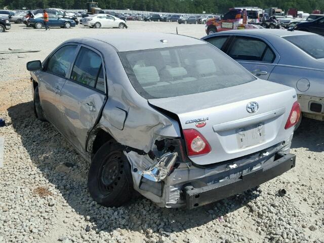 2T1BU4EE2AC432072 - 2010 TOYOTA COROLLA BA SILVER photo 3