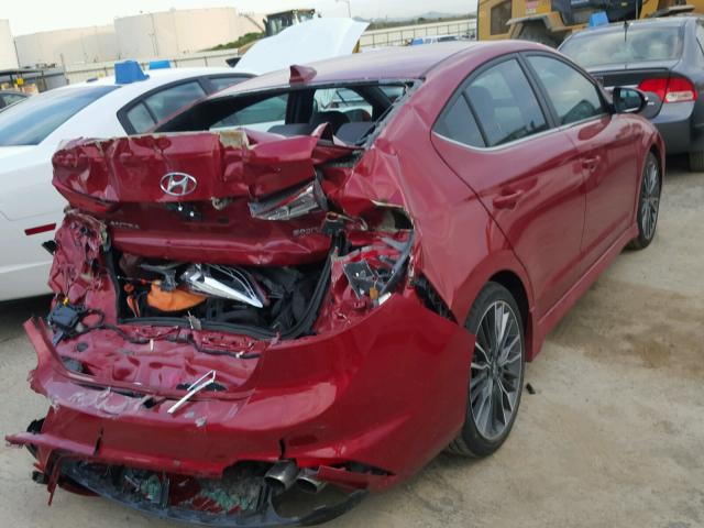 KMHD04LB8JU520071 - 2018 HYUNDAI ELANTRA SP RED photo 4