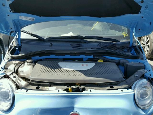 3C3CFFGE2GT201612 - 2016 FIAT 500 ELECTR BLUE photo 7