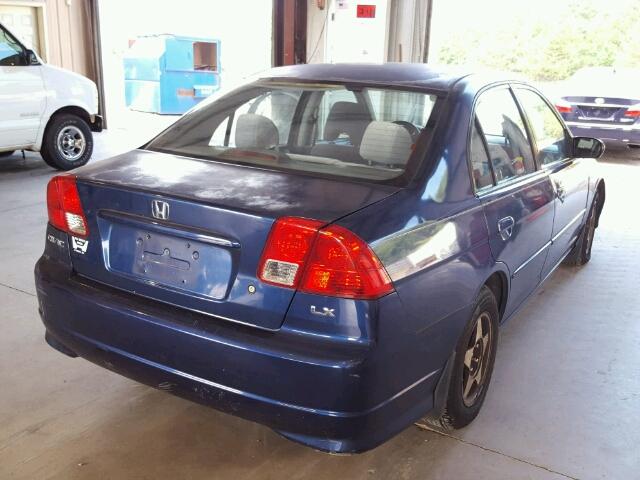 2HGES16594H564760 - 2004 HONDA CIVIC LX BLUE photo 4