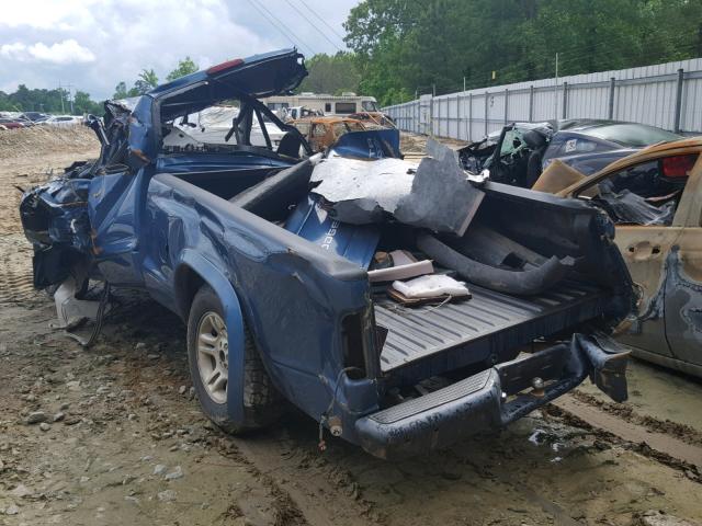 1D7GL12K64S747869 - 2004 DODGE DAKOTA SXT BLUE photo 3