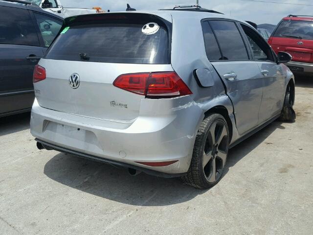 3VW4T7AU1FM011627 - 2015 VOLKSWAGEN GTI SILVER photo 4