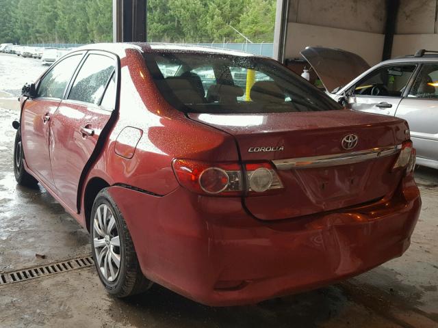 2T1BU4EE0DC127237 - 2013 TOYOTA COROLLA BA RED photo 3