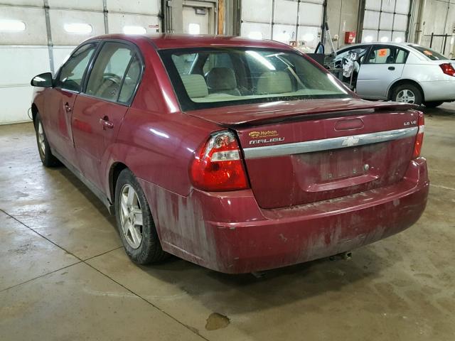 1G1ZT54865F161655 - 2005 CHEVROLET MALIBU LS წითელი ფოტო 3