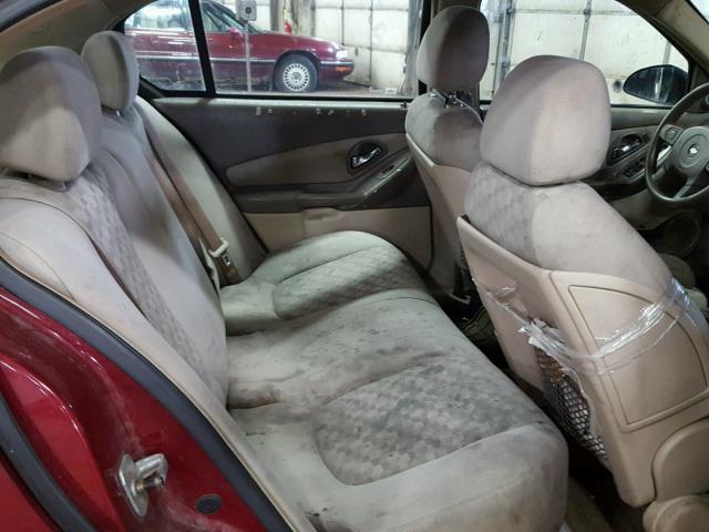 1G1ZT54865F161655 - 2005 CHEVROLET MALIBU LS წითელი ფოტო 6