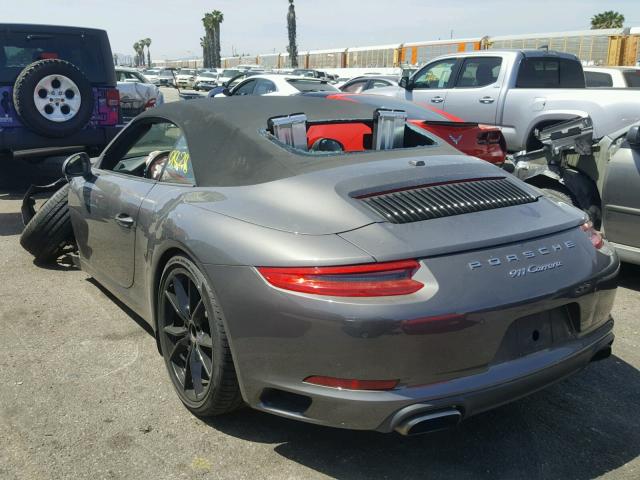 WP0CA2A92HS141428 - 2017 PORSCHE 911 CARRER GRAY photo 3