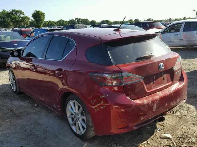 JTHKD5BH4C2115897 - 2012 LEXUS CT 200 RED photo 3