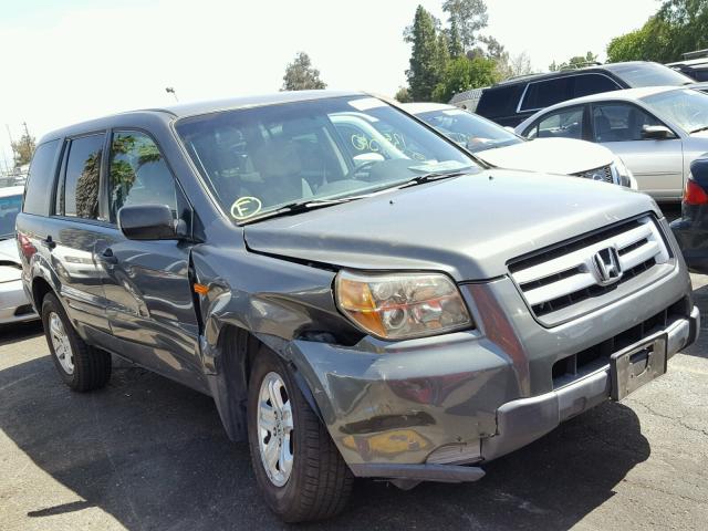 5FNYF28127B025830 - 2007 HONDA PILOT LX GRAY photo 1