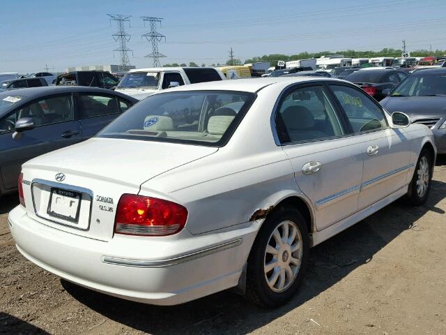 KMHWF35H43A767143 - 2003 HYUNDAI SONATA GLS WHITE photo 4