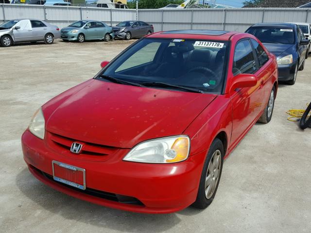 1HGEM22931L001534 - 2001 HONDA CIVIC SI RED photo 2