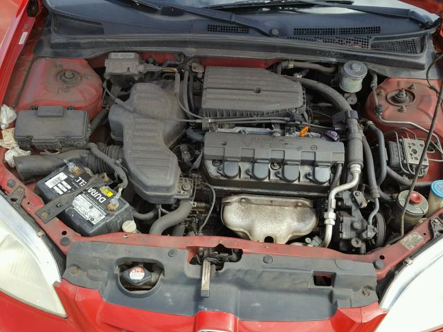 1HGEM22931L001534 - 2001 HONDA CIVIC SI RED photo 7