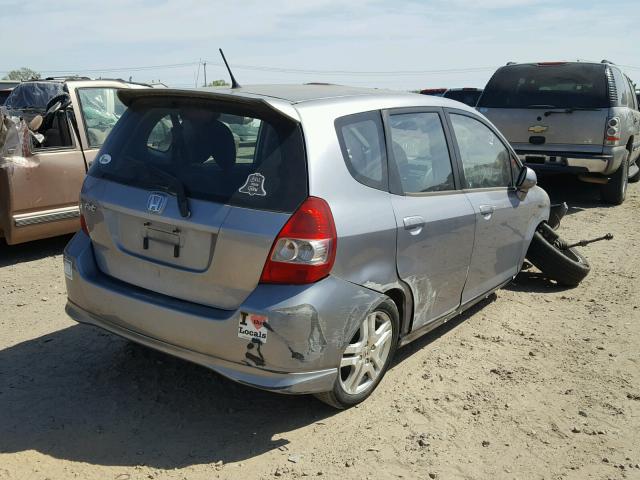 JHMGD38617S065482 - 2007 HONDA FIT S SILVER photo 4