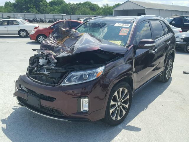 5XYKW4A75EG429498 - 2014 KIA SORENTO SX BURGUNDY photo 2