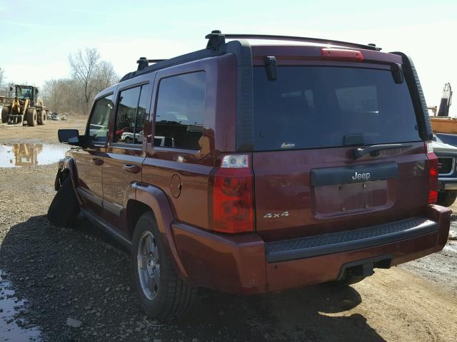 1J8HG48N57C595662 - 2007 JEEP COMMANDER MAROON photo 3