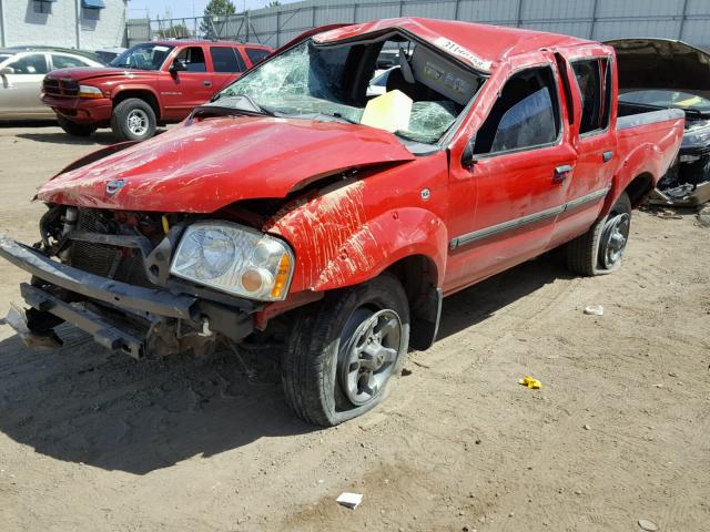 1N6ED27T44C446255 - 2004 NISSAN FRONTIER C RED photo 2