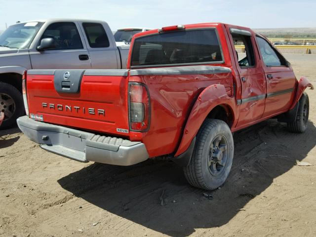 1N6ED27T44C446255 - 2004 NISSAN FRONTIER C RED photo 4