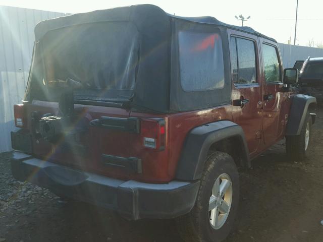 1J4GA39127L145875 - 2007 JEEP WRANGLER X MAROON photo 4