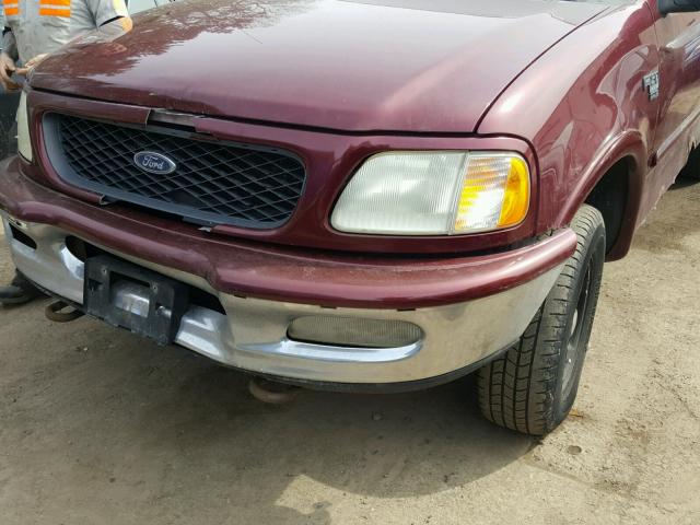 1FTZF186XWNB45630 - 1998 FORD F150 MAROON photo 9