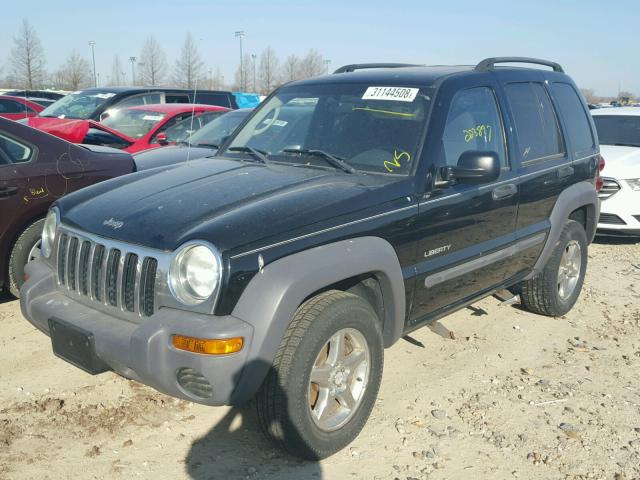 1J4GL48194W113324 - 2004 JEEP LIBERTY SP BLACK photo 2