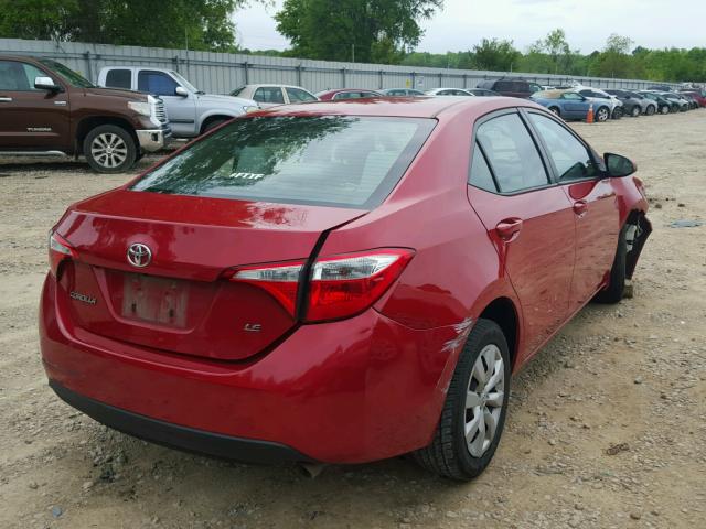 2T1BURHE6EC203120 - 2014 TOYOTA COROLLA L RED photo 4