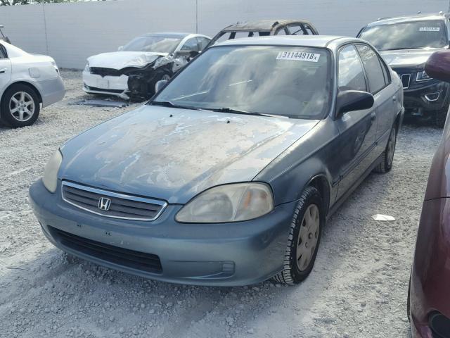 2HGEJ6615YH572812 - 2000 HONDA CIVIC BASE 绿色 照片 2