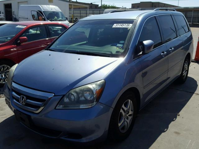 5FNRL38417B038131 - 2007 HONDA ODYSSEY EX BLUE photo 2