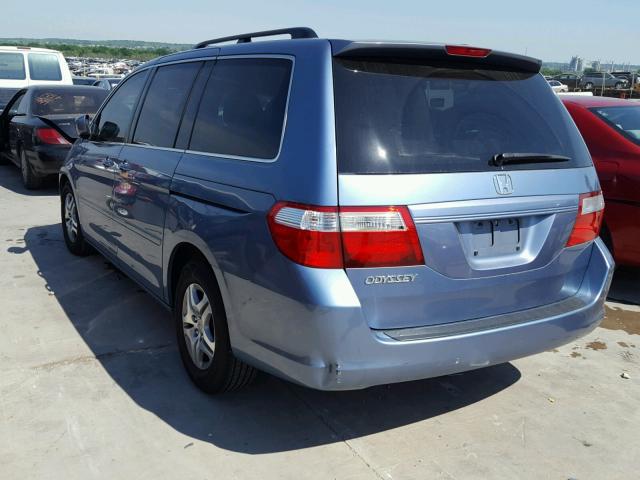 5FNRL38417B038131 - 2007 HONDA ODYSSEY EX BLUE photo 3