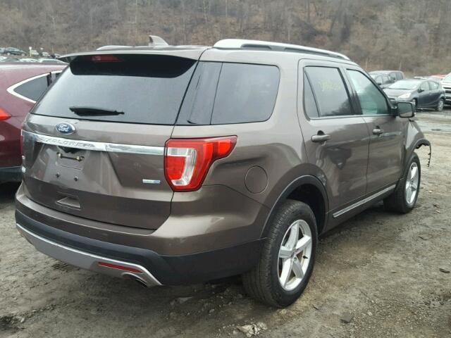 1FM5K8DH7GGB91198 - 2016 FORD EXPLORER X BROWN photo 4