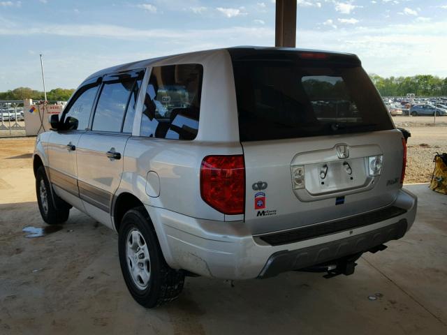 2HKYF18173H552879 - 2003 HONDA PILOT LX SILVER photo 3