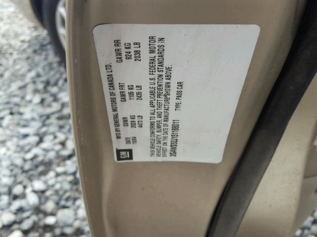 2G4WS52J151188011 - 2005 BUICK CENTURY CU GOLD photo 10