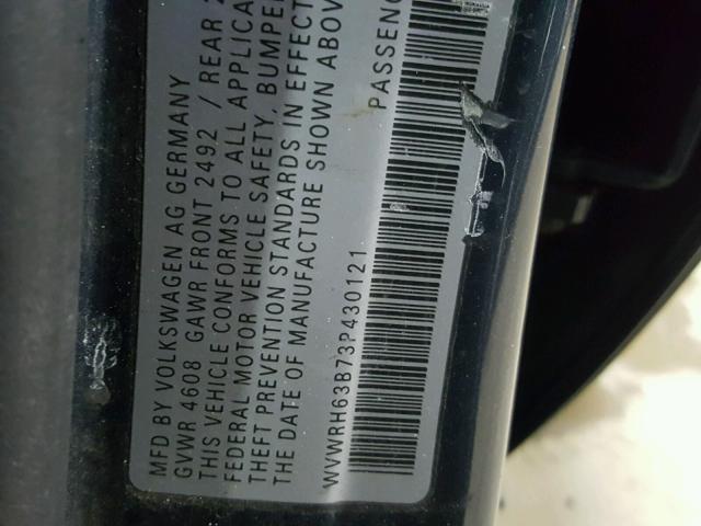 WVWRH63B73P430121 - 2003 VOLKSWAGEN PASSAT GLX 蓝色 照片 10