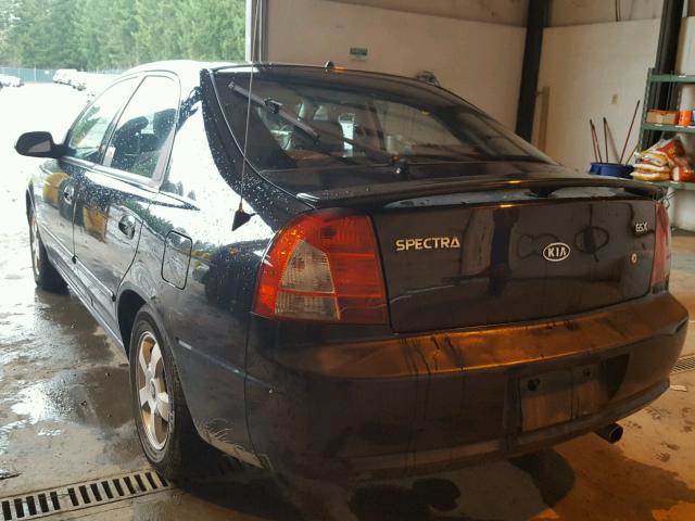 KNAFB161145139702 - 2004 KIA SPECTRA GS BLACK photo 3