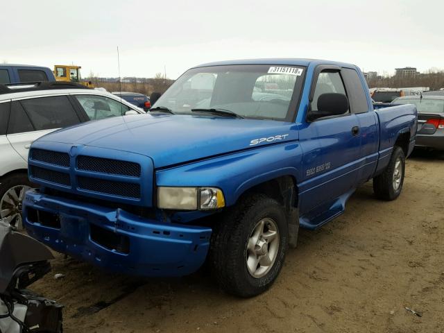 1B7HC13Y61J206078 - 2001 DODGE RAM 1500 BLUE photo 2