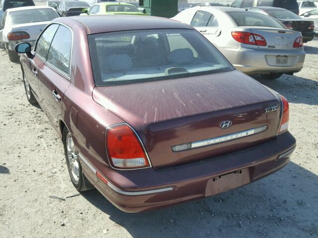 KMHFU45E82A181271 - 2002 HYUNDAI XG 350 MAROON photo 3