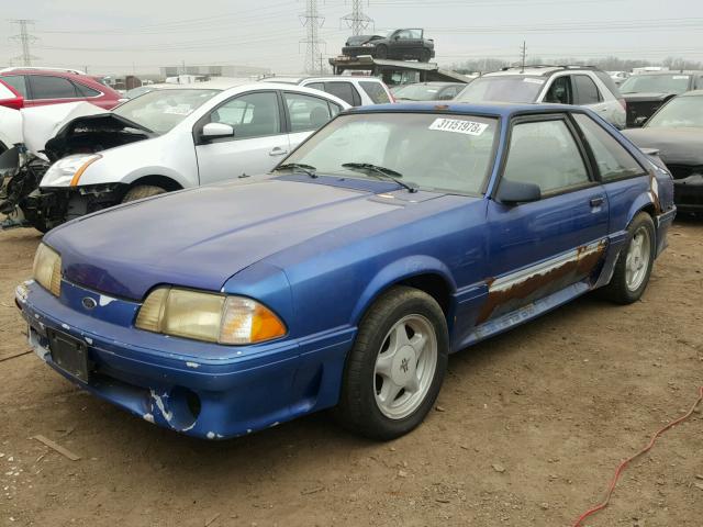 1FABP42E9KF220912 - 1989 FORD MUSTANG GT BLUE photo 2