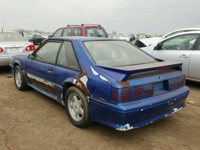 1FABP42E9KF220912 - 1989 FORD MUSTANG GT BLUE photo 3